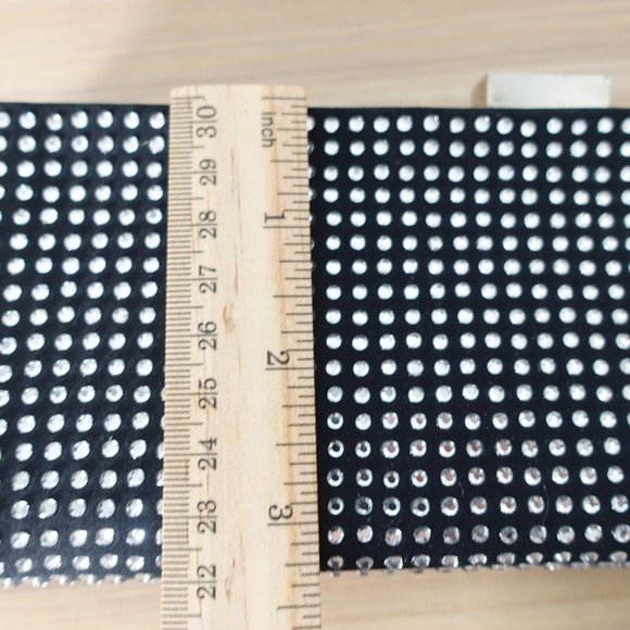 Black Clutch Evening Envelope Purse Bedazzled Gatsby Party Crystal Studded Small - Picture 6 of 13